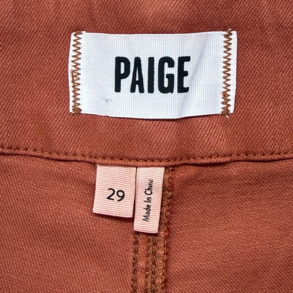 Paige Women Terracotta Rust High Rise Cuffed Shorts 7991G29-8833 Size 29 - Picture 5 of 14